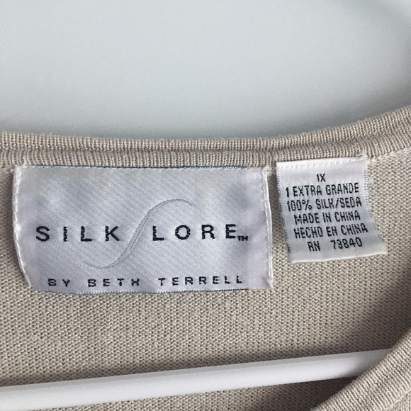 🍉 VTG SILK LORE Sweater Floral Embellished Cardigan - Picture 5 of 10